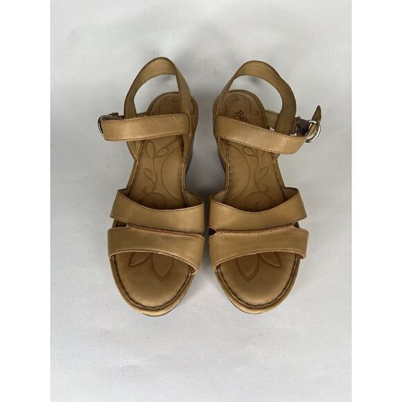 Born Shoes Sandals Heels Platform Ankle Strap Women Size 10M Brown Leather - Picture 11 of 14
